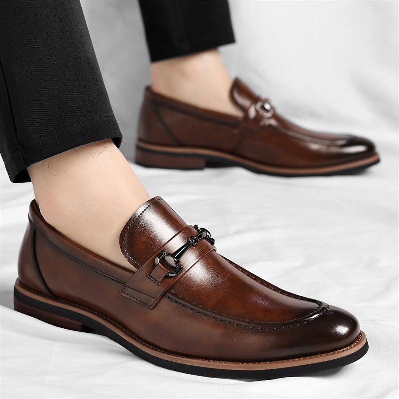 Mocassins habillés effet cuir détail métallique