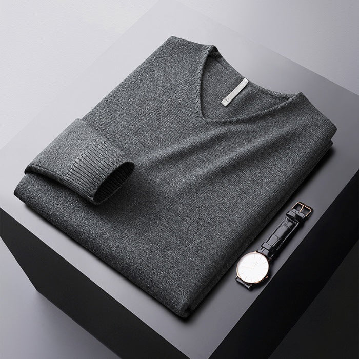 Pull col V en maille fine