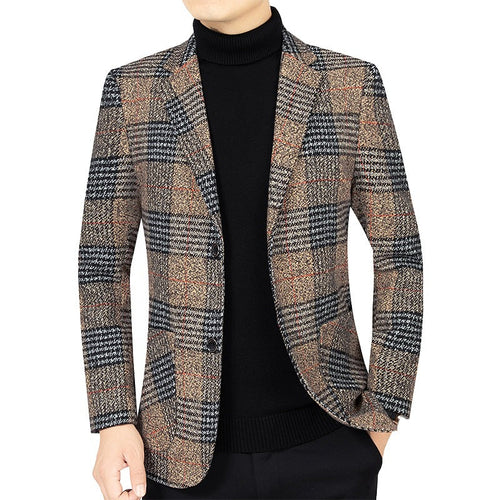 Blazer pied-de-poule à deux boutons