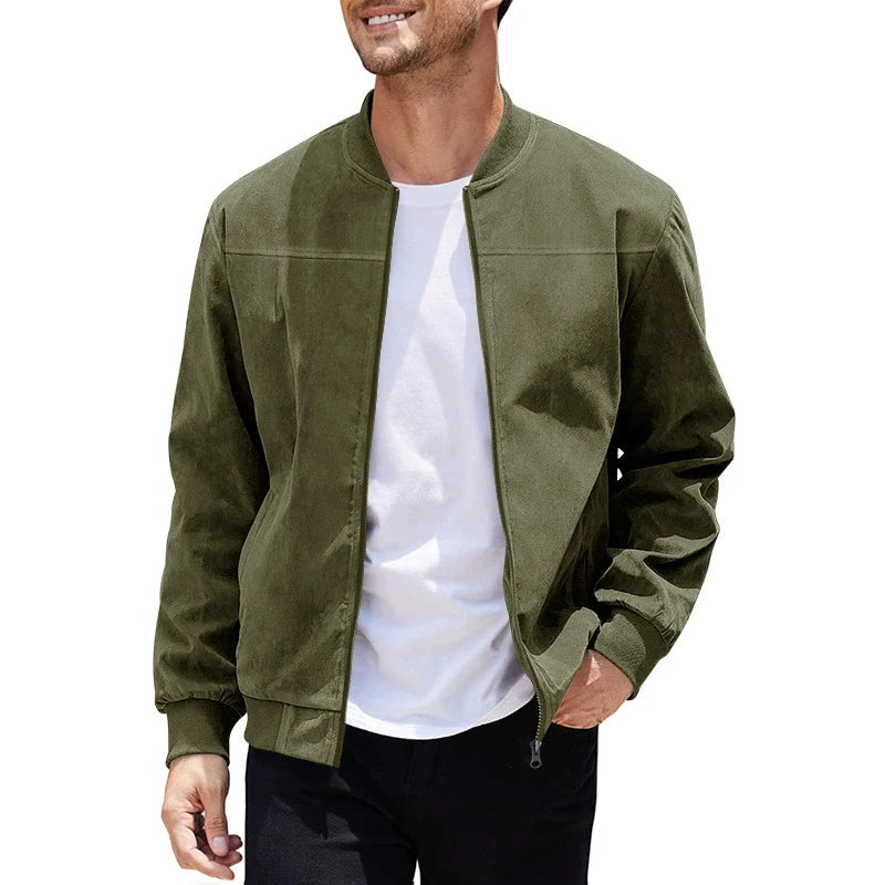 Veste aspect daim à silhouette épurée