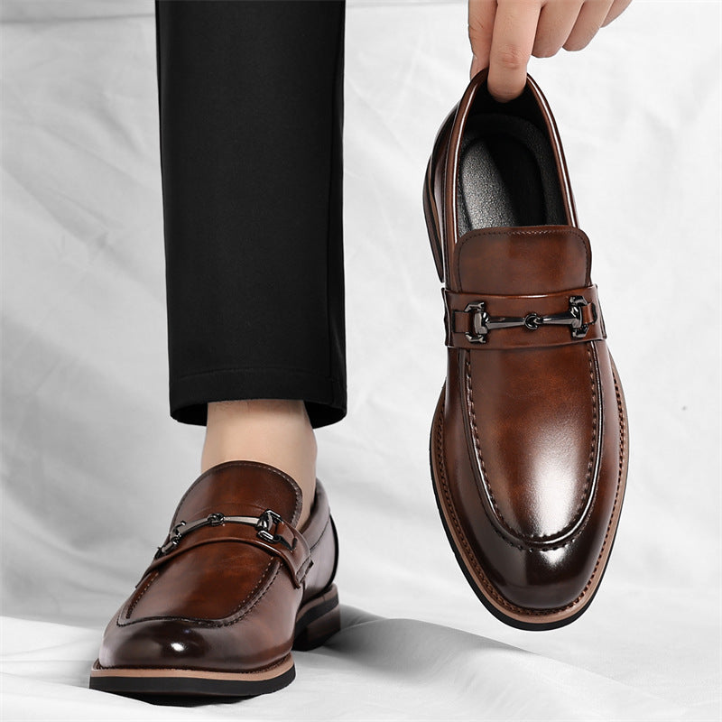 Mocassins habillés effet cuir détail métallique