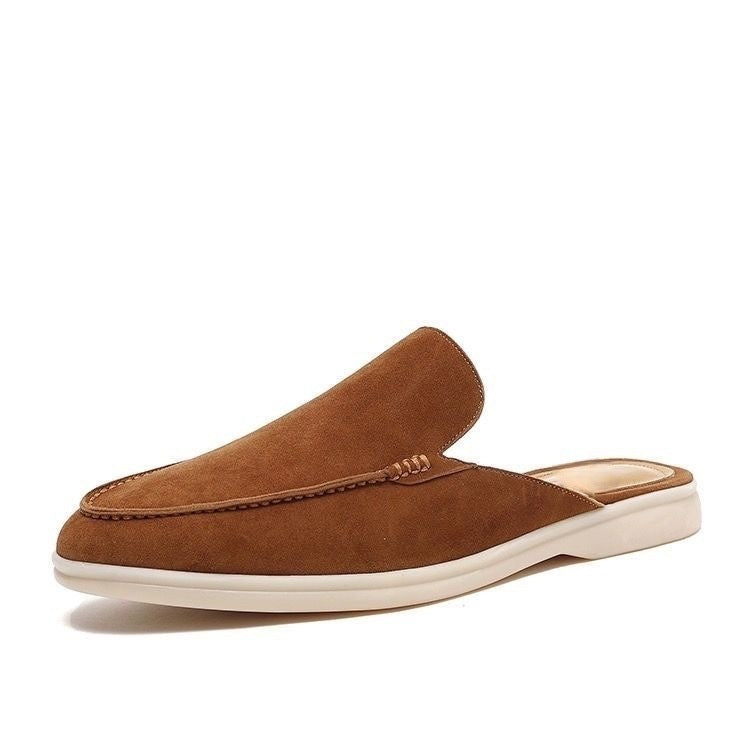 Mocassins ouverts au talon aspect daim pour l'été homme – Richelieu