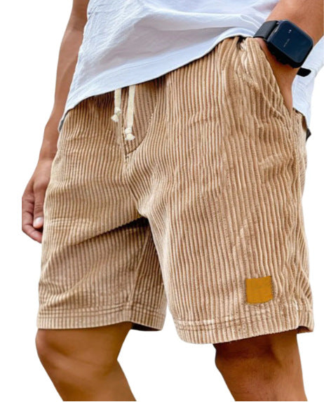 Short gaufré à cordon de serrage
