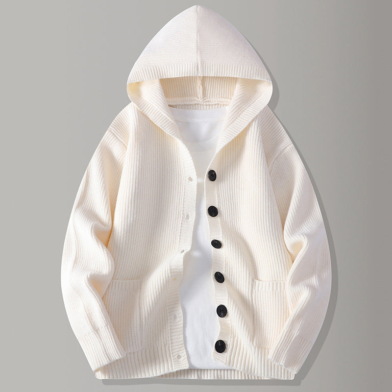 Cardigan à capuche en maille côtelée