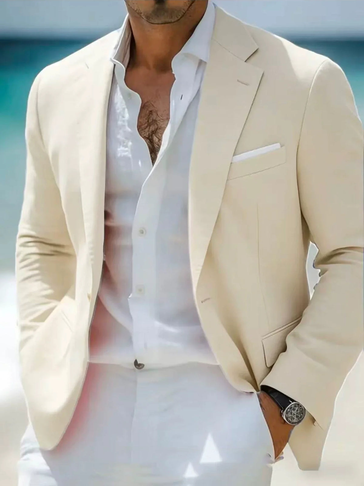 Blazer un bouton col à revers