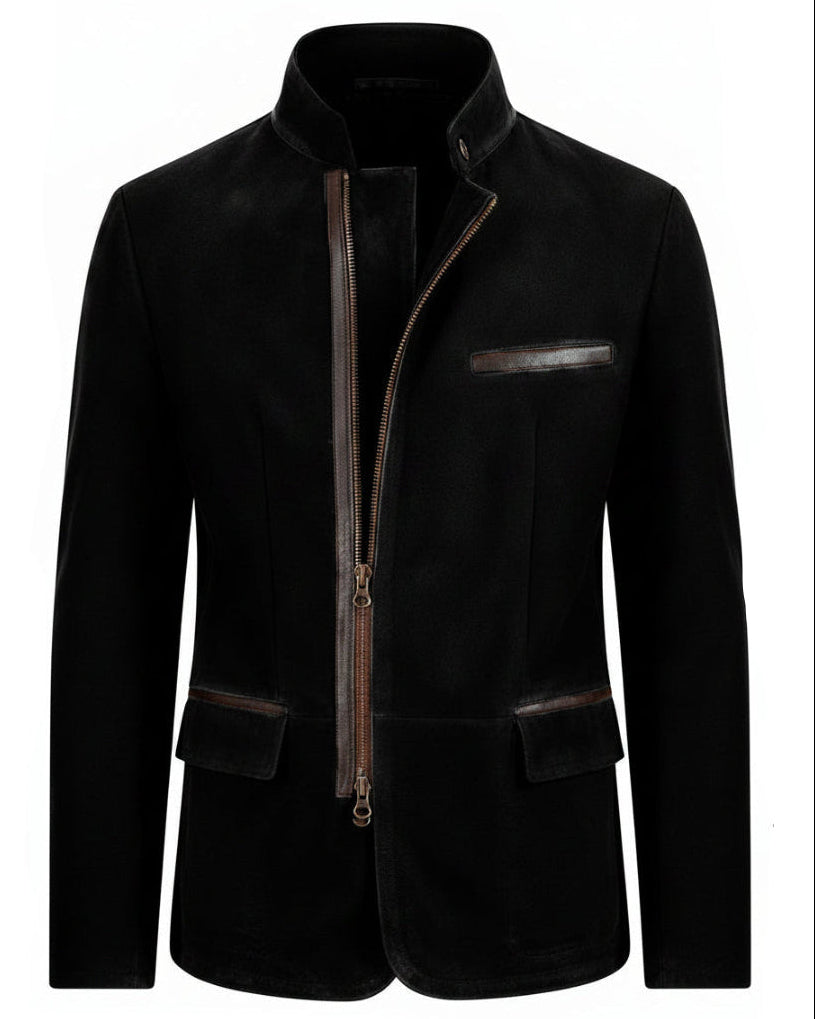 Veste de terrain aspect daim marron