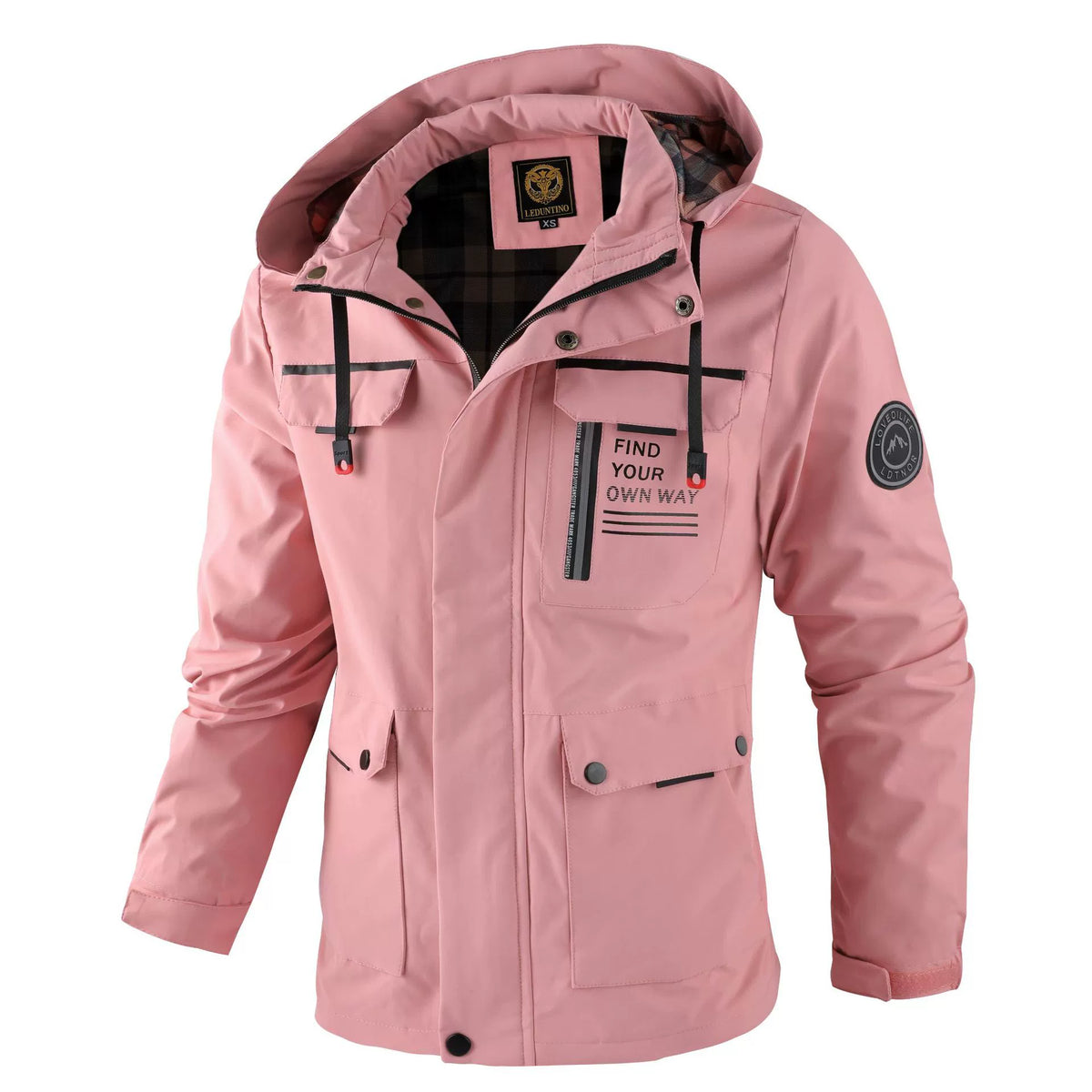 Veste zippée à capuche motif lettres
