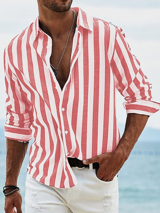 Chemise d'été à rayures coupe décontractée