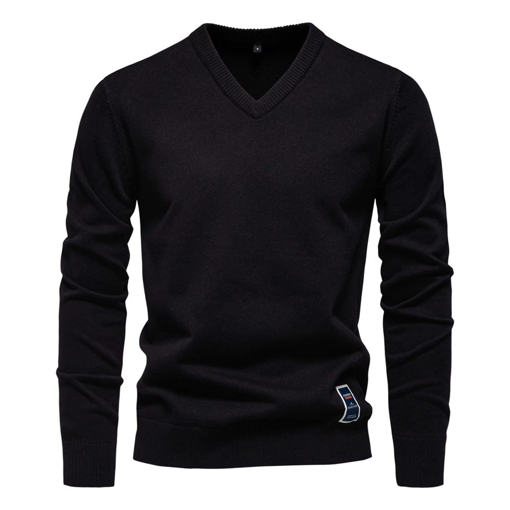 Pull col V en maille fine