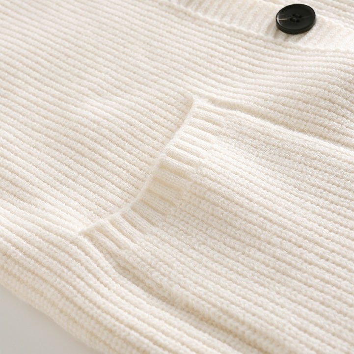 Cardigan à capuche en maille côtelée