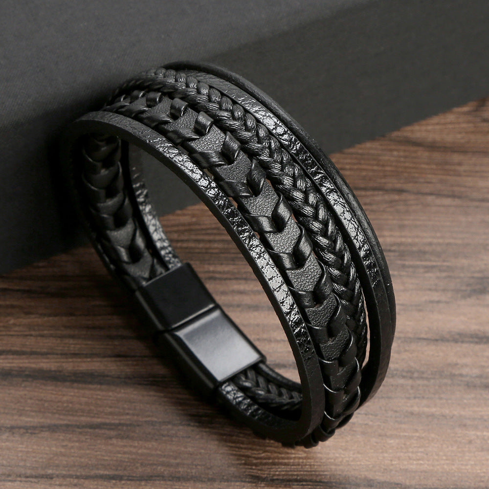 Bracelet en cuir réglable au style intemporel homme – Ramatuelle