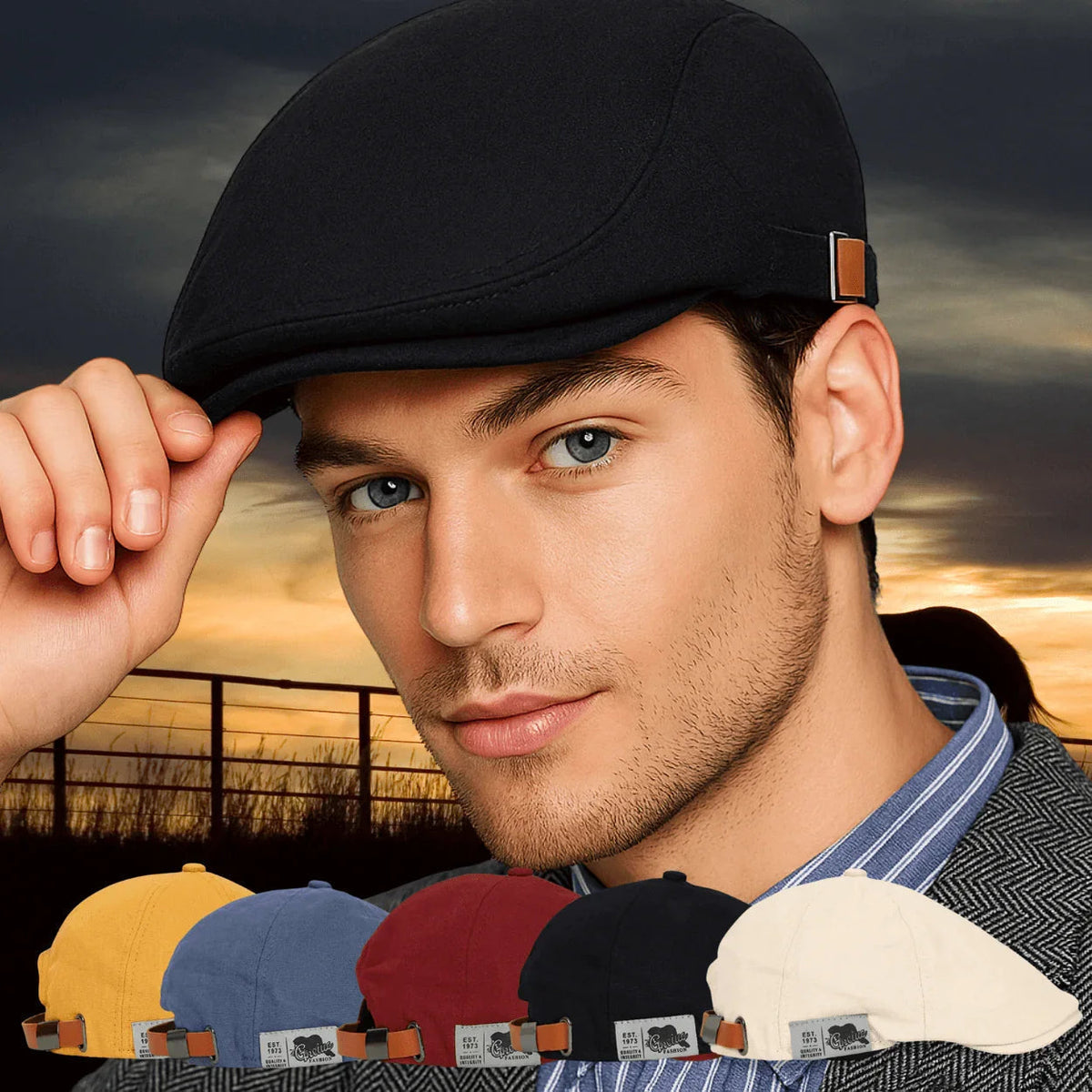 Casquette plate en coton au chic discret au style intemporel homme – Eyguières