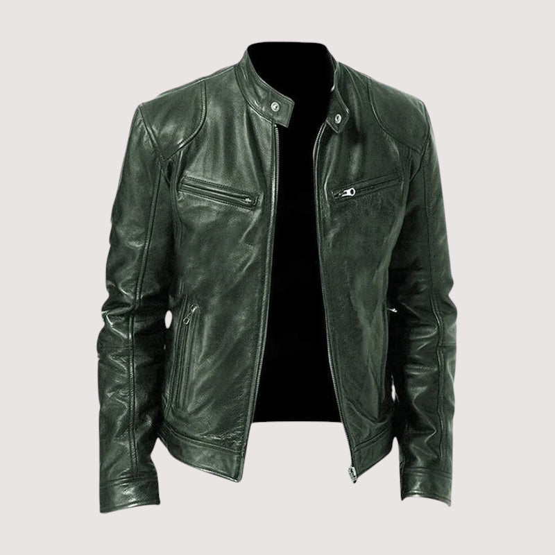 Veste en cuir haut de gamme coupe élégante homme – Chaussée-d'Antin