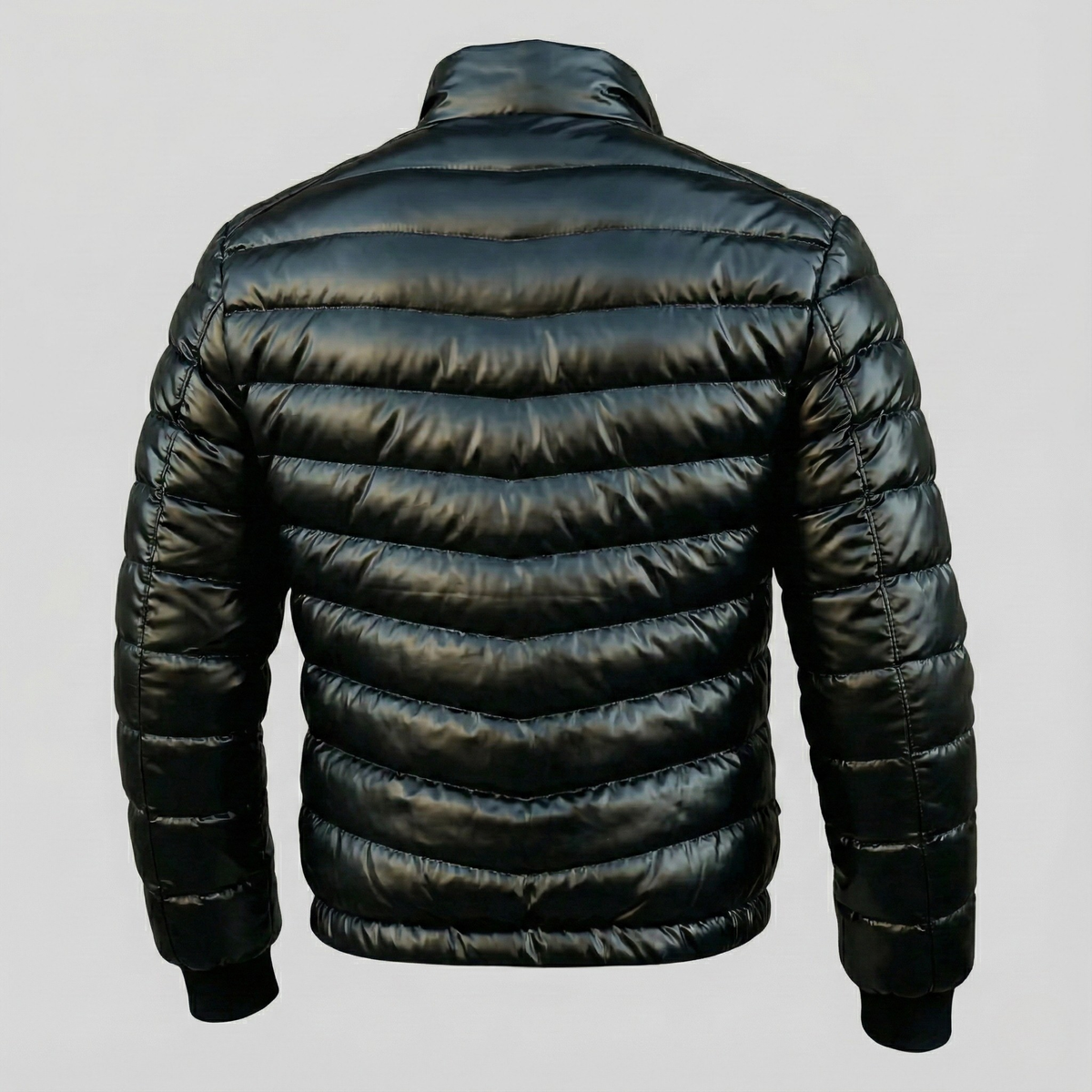 Veste matelassée noire finition brillante