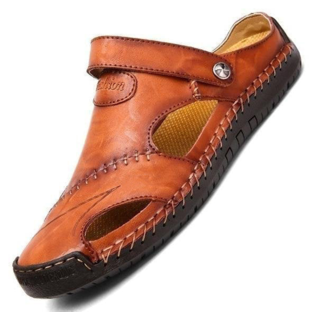 Sandales en cuir ligne soignée estivales style chic intemporel homme – Garchy
