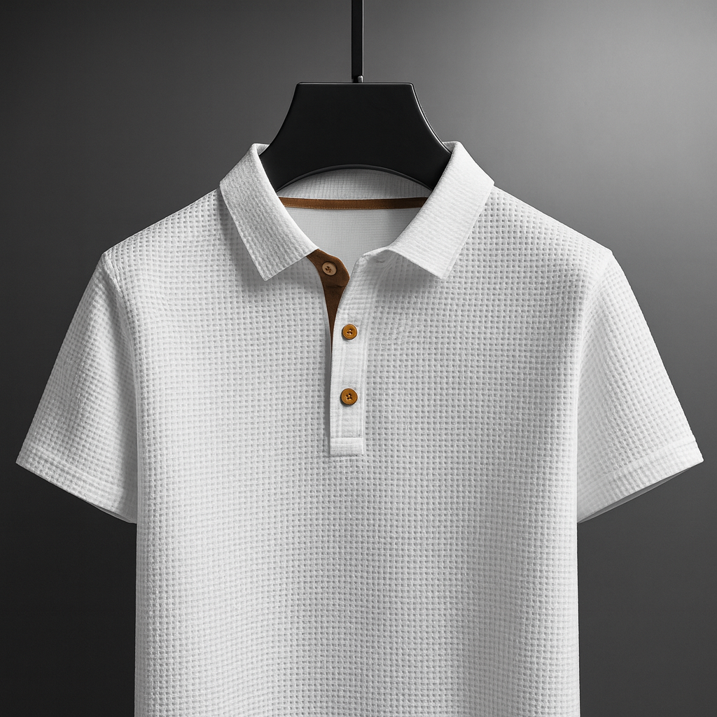 Polo aéré à patte trois boutons