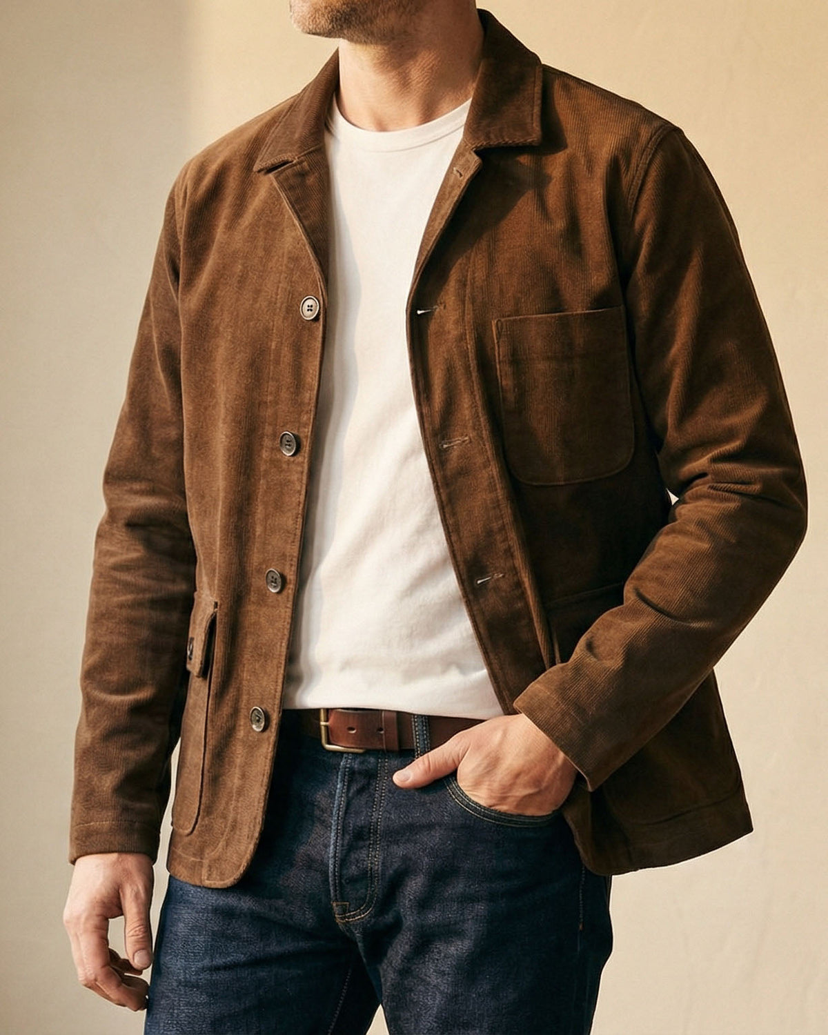 Veste utilitaire boutonnée à poches