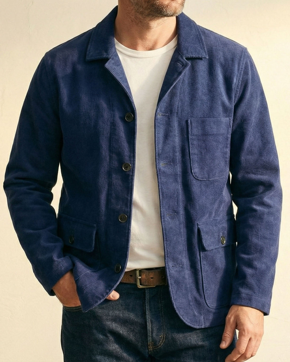 Veste utilitaire boutonnée à poches