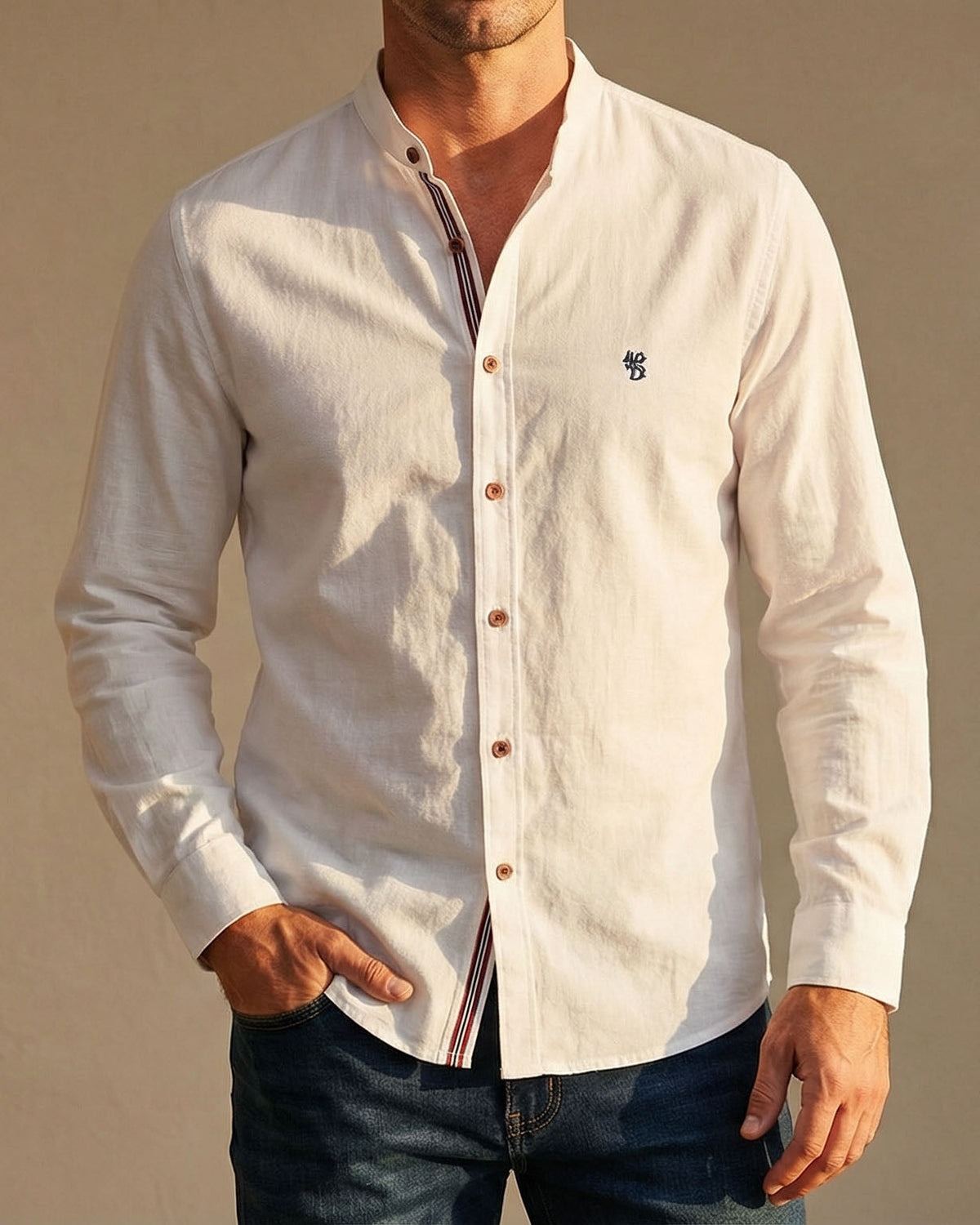 Chemise col mao boutonnée