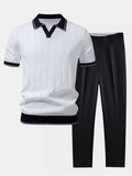 Ensemble polo en maille côtelée et pantalon fuselé homme – Observatoire