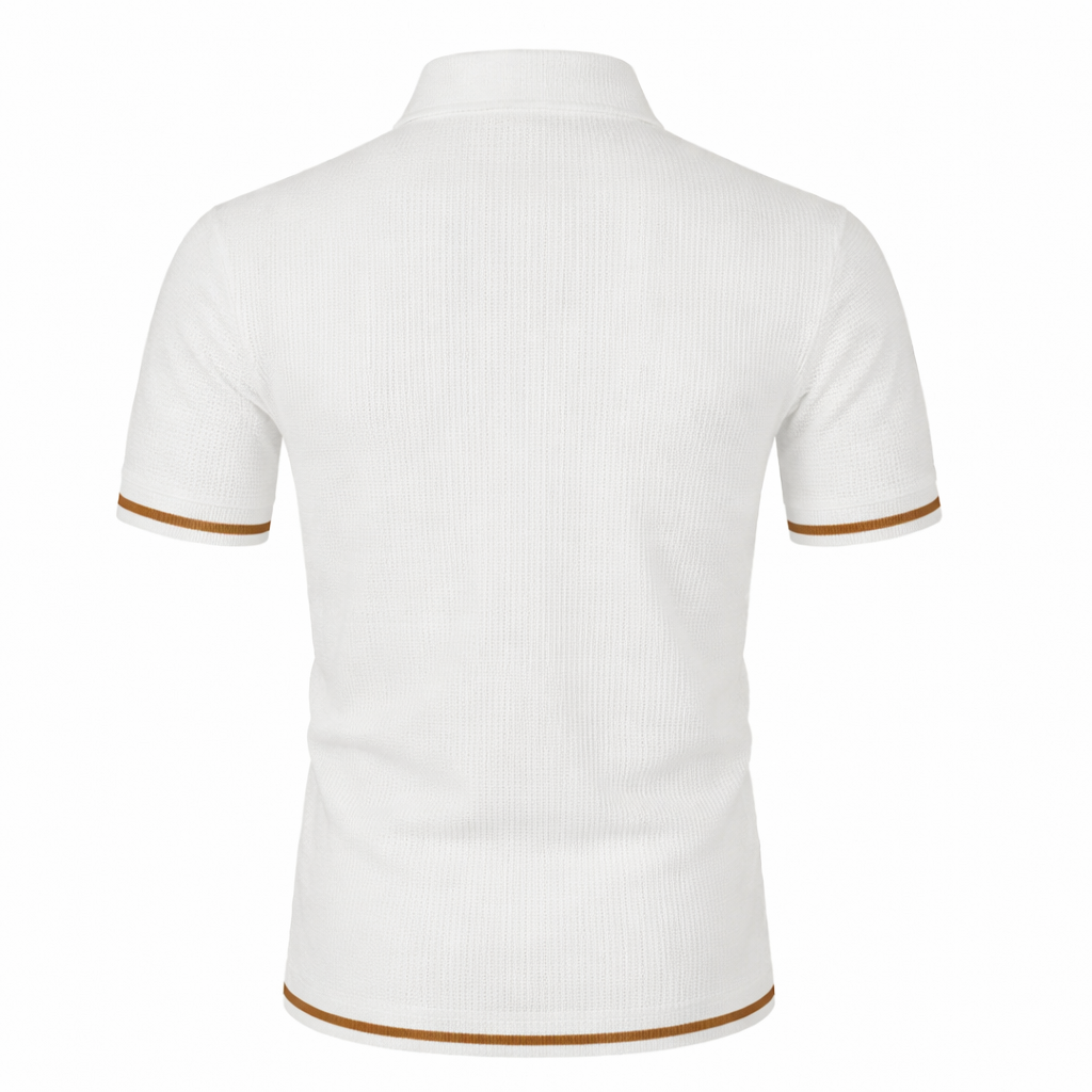 Polo jacquard texturé à col structuré