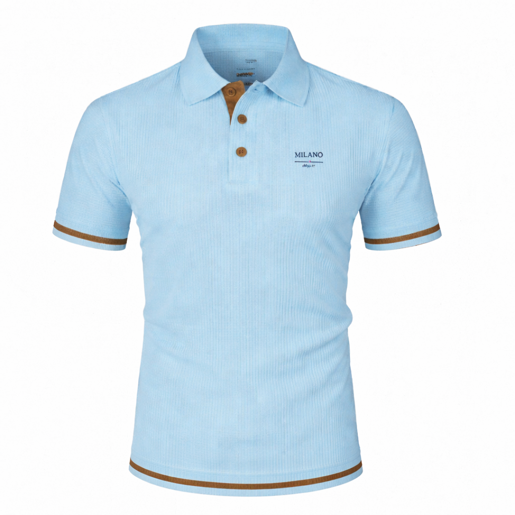 Polo jacquard texturé à col structuré