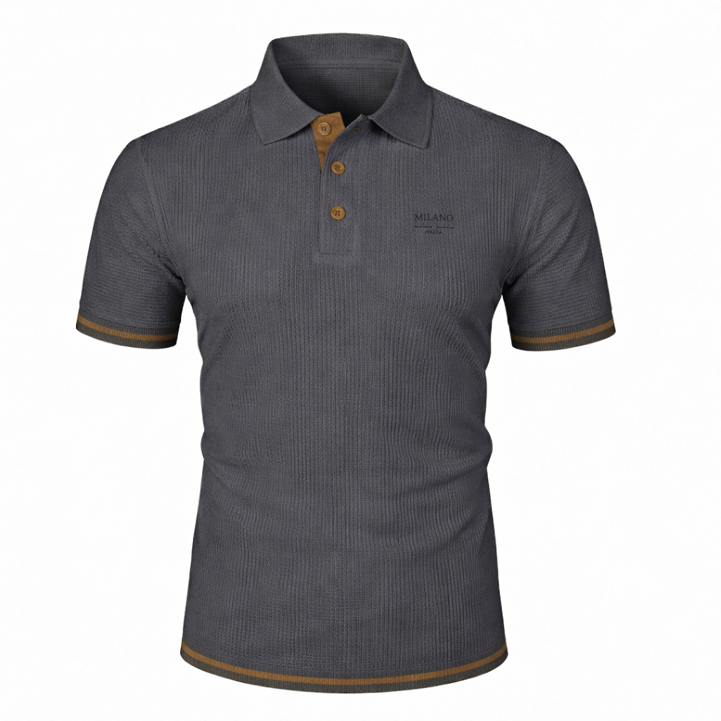 Polo jacquard texturé à col structuré