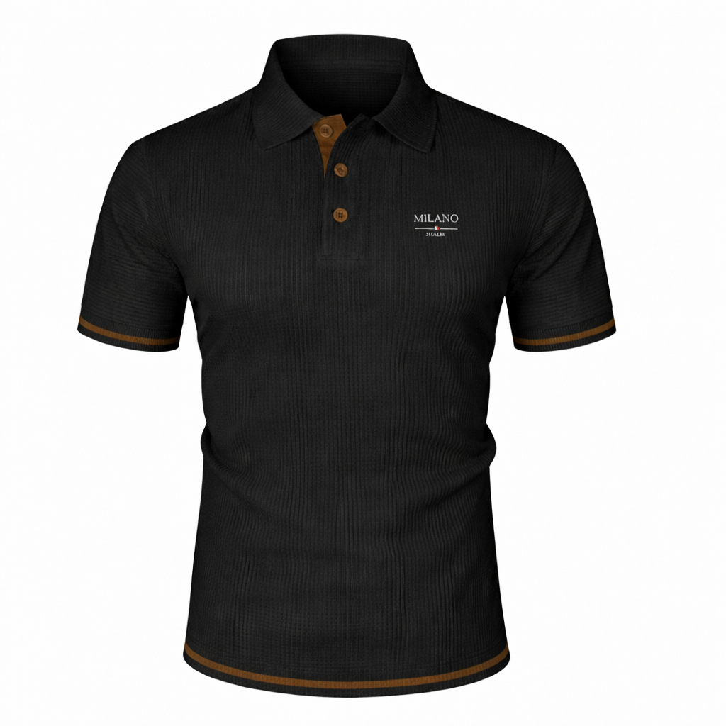 Polo jacquard texturé à col structuré