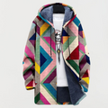 Manteau à capuche imprimé géométrique coupe oversize doublure chaude homme – Monbazillac