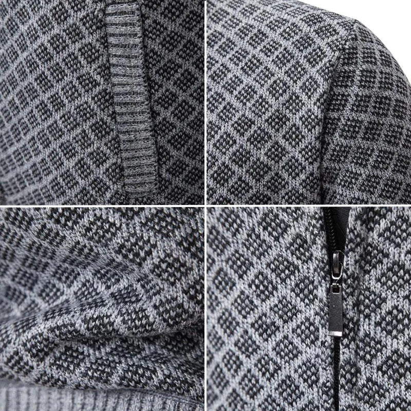 Gilet zippé en maille gaufrée col montant