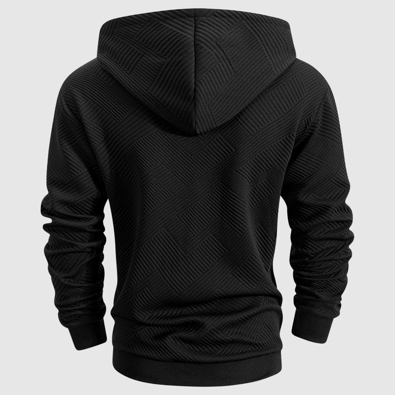 Sweat col zippé à motif en relief