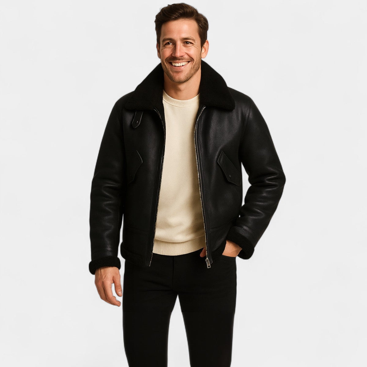 Veste à doublure polaire coupe ajustée mi-saison homme – Chassagne