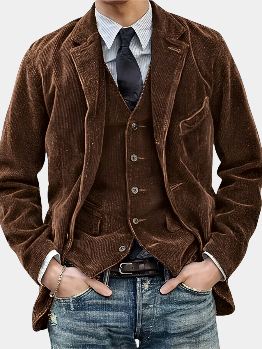 Veste et gilet vintage à la finition soignée pour le quotidien homme – Lamanon