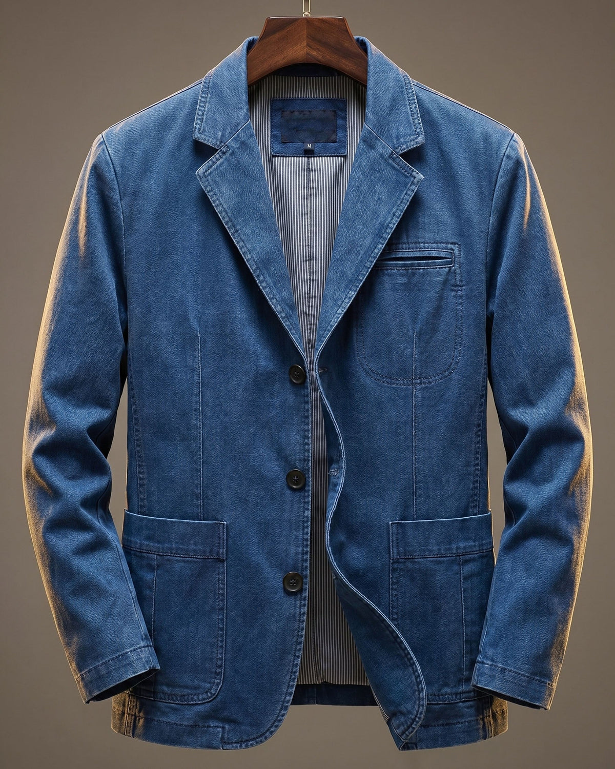 Blazer en toile délavée trois boutons