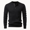 Pull en maille côtelée à col rond boutonné style élégant et raffiné homme – Montpezat