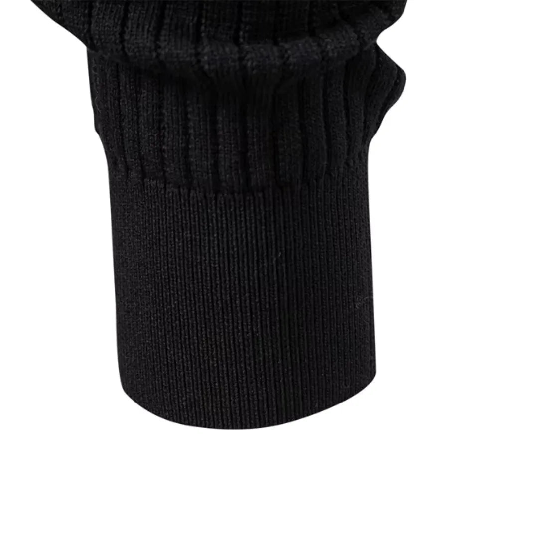 Pull en maille côtelée à col rond boutonné style élégant et raffiné homme – Montpezat