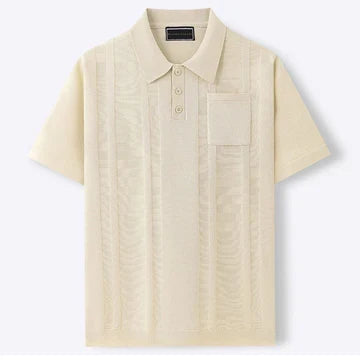 Polo en maille texturée