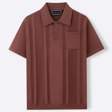 Polo en maille texturée