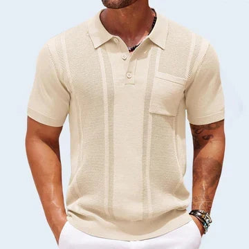 Polo en maille texturée