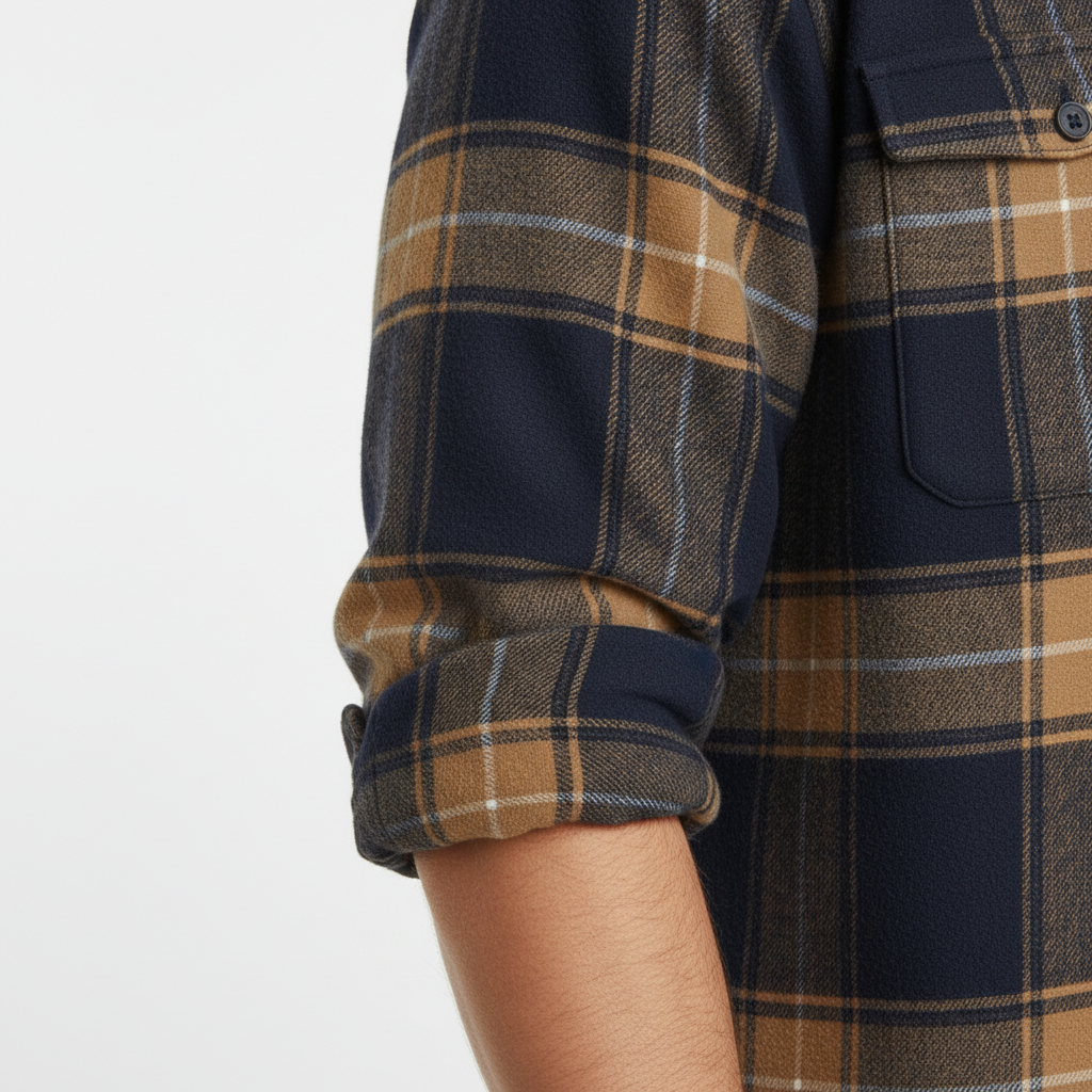 Chemise à carreaux aspect flanelle