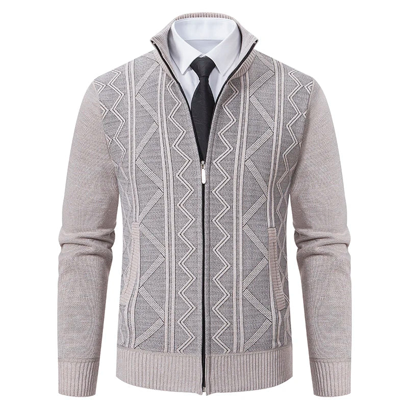 Gilet zippé en maille à col montant