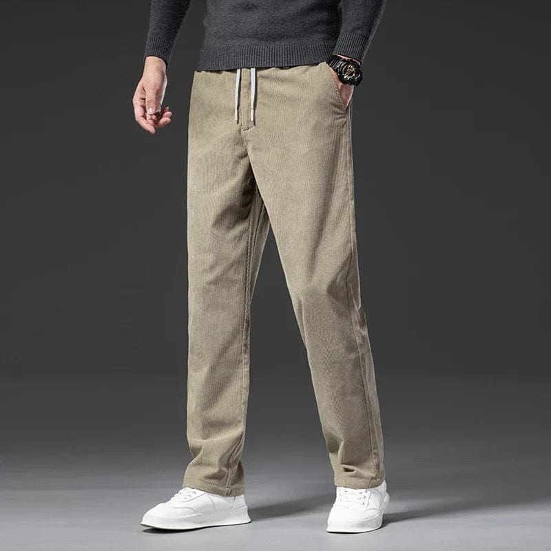 Pantalon en velours extensible coupe droite