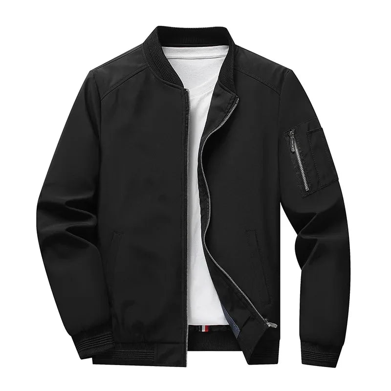 Veste légère zippée à col côtelé