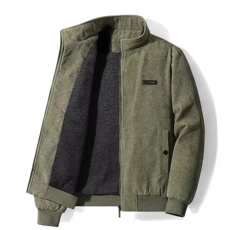 Veste aspect velours côtelé doublée
