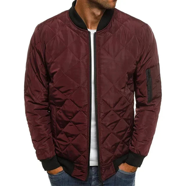 Blouson léger matelassé à losanges zippé