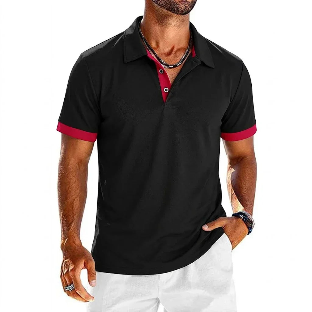 Polo col ouvert finitions contrastées