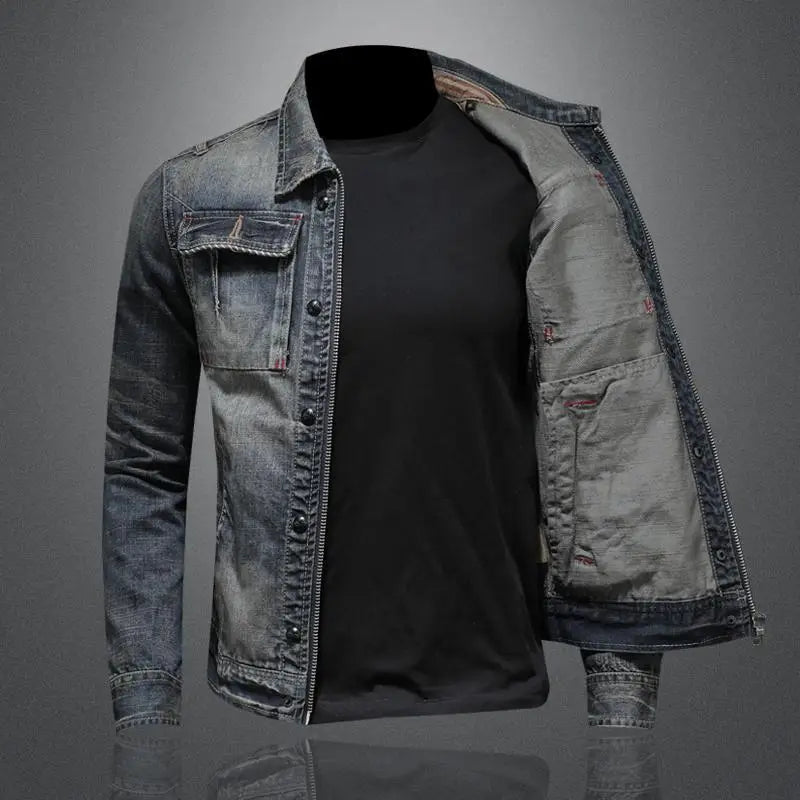 Veste en jean délavé zippée