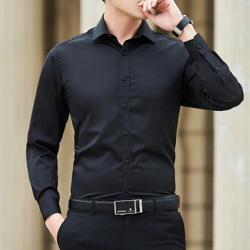 Chemise habillée unie à col structuré