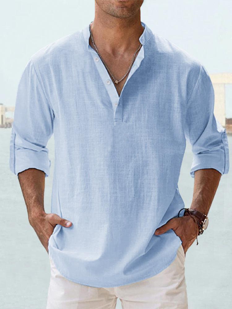 Chemise en lin légère manches longues décontractée homme – Bourges