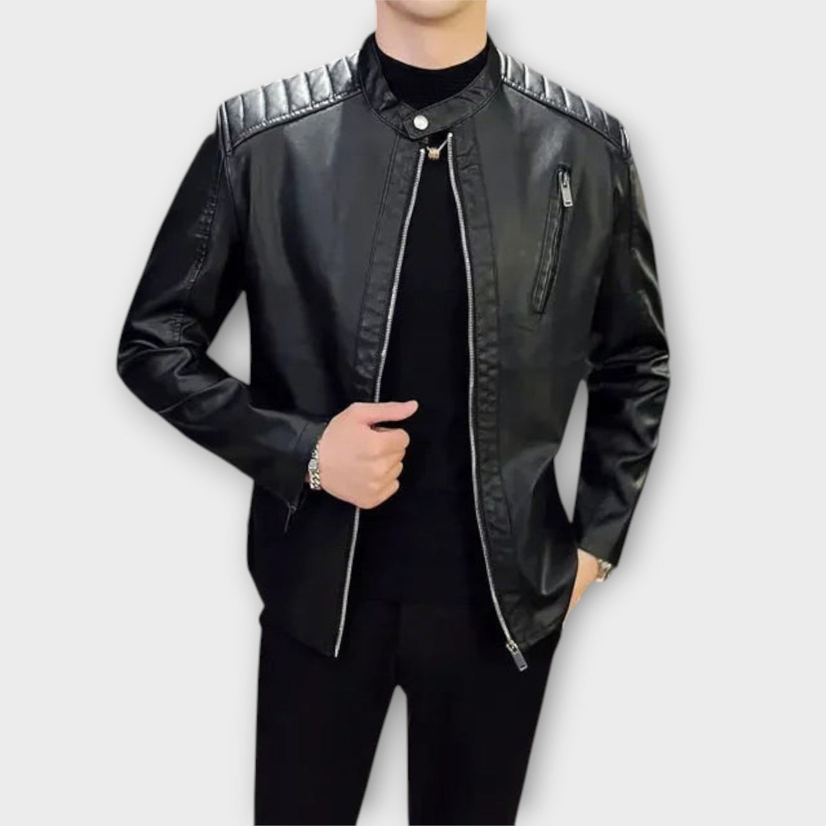 Blouson effet cuir esprit motard
